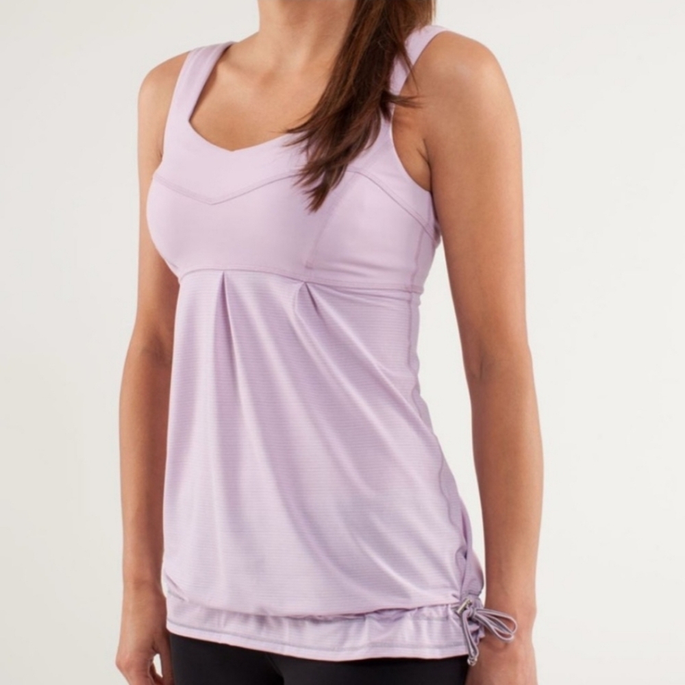 Lululemon Elevate Mesh Tank Drawstring Athletic Lavender/Purple size 10